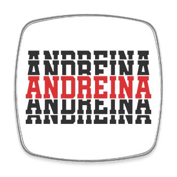 Andreina t-shirt t-shirt gift stacked text - Square fridge magnet - white - Front