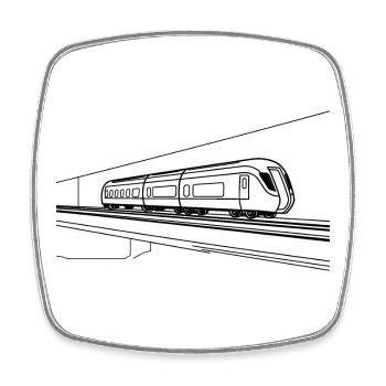 Railway Sketch - Square fridge magnet - white - Front
