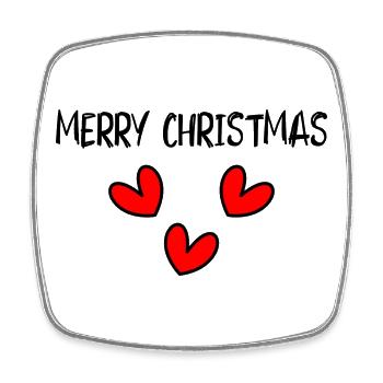 WEIHNACHTEN. FROHE WEIHNACHTEN. FROHE WEIHNACHTEN. NEUJAHRSTAG - Viereckiger Kühlschrankmagnet - Weiß - Vorne