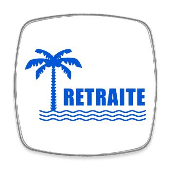 RUHESTAND. FEIERTAG. RUHESTAND. PENSIONIERT. RUHESTAND. - Viereckiger Kühlschrankmagnet - Weiß - Vorne