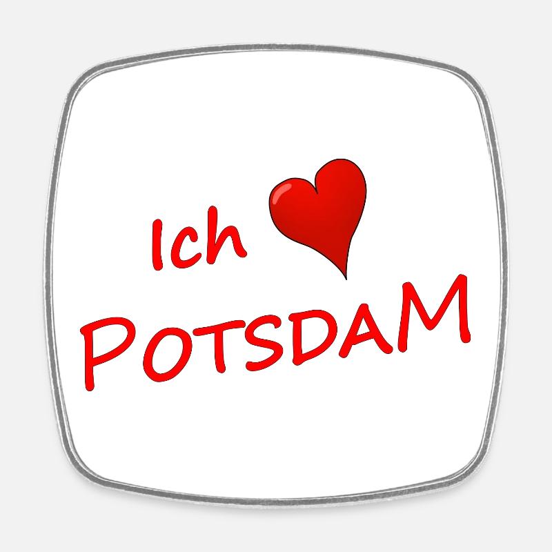 ICH LIEBE POTSDAM - Viereckiger Kühlschrankmagnet - Weiß