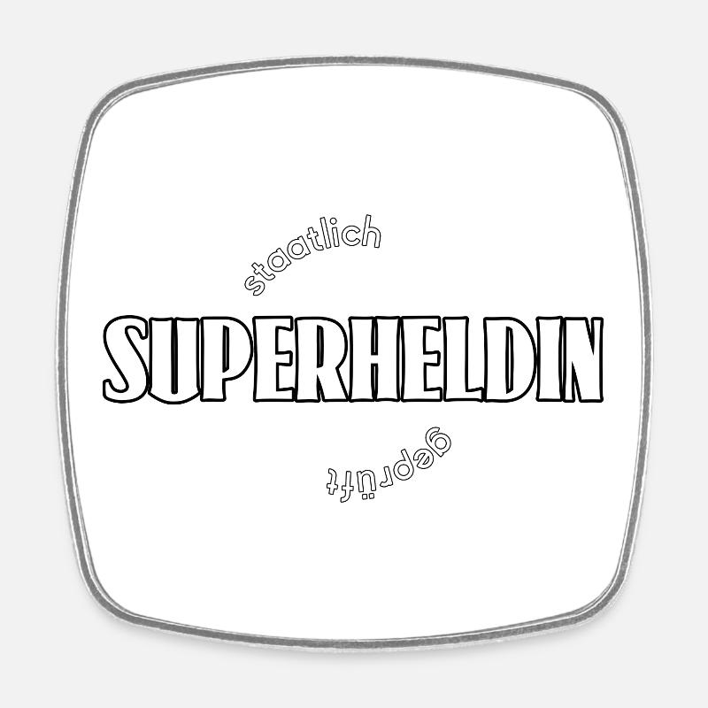 Superheldin - Viereckiger Kühlschrankmagnet - Weiß