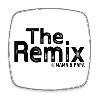 Der Remix by mom u. dad – Lustiges Kinder Design - Viereckiger Kühlschrankmagnet - Weiß - Vorne