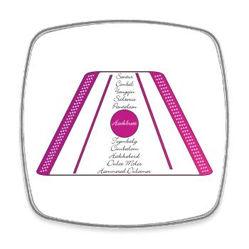 Hackbrett lila pink - Viereckiger Kühlschrankmagnet - Weiß - Vorne
