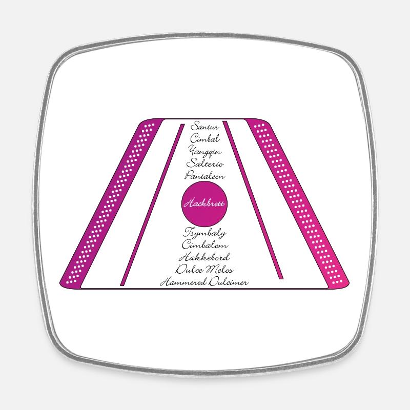 dulcimer pourpre rose - Magnet carré - blanc