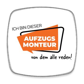 Aufzugsmonteur - Viereckiger Kühlschrankmagnet - Weiß - Vorne