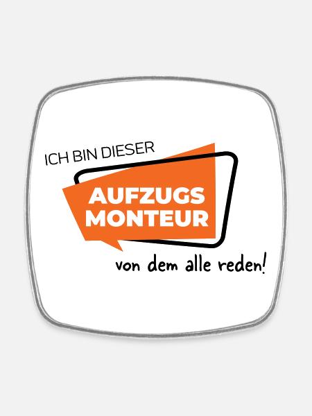 Aufzugsmonteur - Viereckiger Kühlschrankmagnet - Weiß
