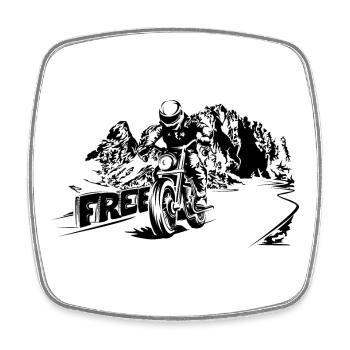 Moto Free Mountains Dolomites Symbole Logo - Magnet carré - blanc - Devant