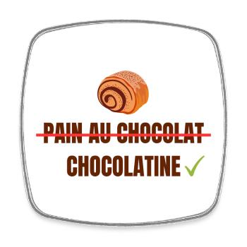 Pain au Chocolat Chocolatine - Viereckiger Kühlschrankmagnet - Weiß - Vorne