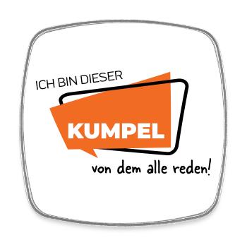 Ich bin dieser Kumpel von dem alle reden - Viereckiger Kühlschrankmagnet - Weiß - Vorne