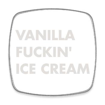 Vanille Eis - beiger Schriftzug - Viereckiger Kühlschrankmagnet - Weiß - Vorne