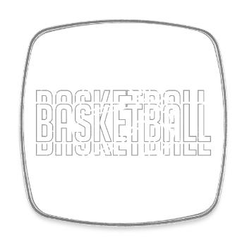 Basketball Pop Art Neon Slice - Square fridge magnet - white - Front