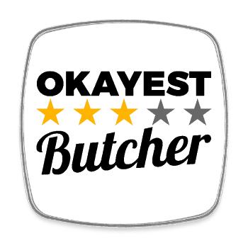 Durchschnittlicher Fleischer - Viereckiger Kühlschrankmagnet - Weiß - Vorne