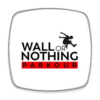 Wall or Nothing - Chemise de parkour - Magnet carré - blanc - Devant