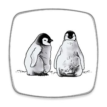 Pinguin Babys - Viereckiger Kühlschrankmagnet - Weiß - Vorne