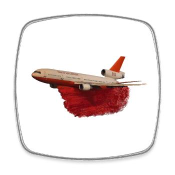 DC-10 Löschflugzeug - Viereckiger Kühlschrankmagnet - Weiß - Vorne