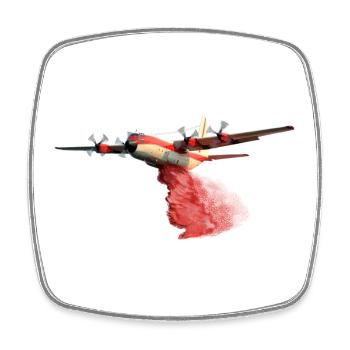 Avion de lutte contre les incendies C-130 - Magnet carré - blanc - Devant
