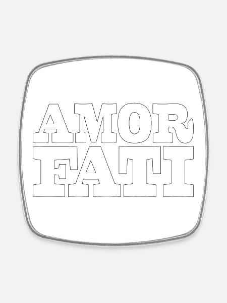 43 AMOR FATI - Square fridge magnet - white