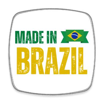 Made in Brazil, Brazilian pride - Square fridge magnet - white - Front