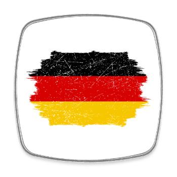 Deutsche Flagge Pinselkunst - Viereckiger Kühlschrankmagnet - Weiß - Vorne