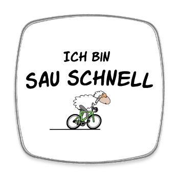 Radsport Schaf - Viereckiger Kühlschrankmagnet - Weiß - Vorne