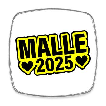 Malle 2025 Herz - Viereckiger Kühlschrankmagnet - Weiß - Vorne