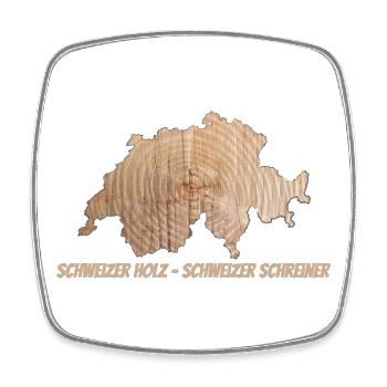 Swiss Wood – Swiss Carpenter | For Craftsmen - Square fridge magnet - white - Front