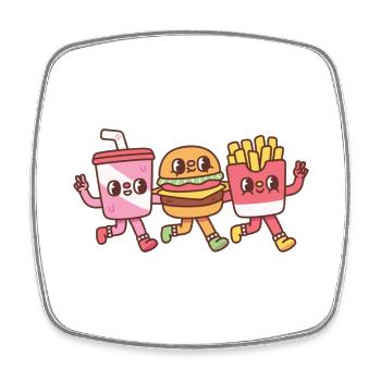 Süßer Soda Burger Und Pommes Besties - Viereckiger Kühlschrankmagnet - Weiß - Vorne