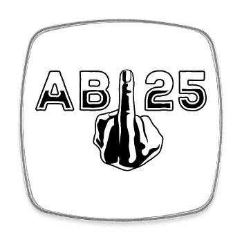 Abi 25 - Stinkefinger - Abitur - Geschenk - Viereckiger Kühlschrankmagnet - Weiß - Vorne