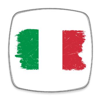 Pinselstrich Italien Flagge - Viereckiger Kühlschrankmagnet - Weiß - Vorne