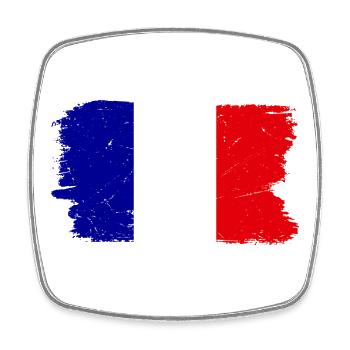 Blue White Red Brush Flag - Square fridge magnet - white - Front