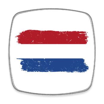 Red White Blue Brushstroke Flag - Square fridge magnet - white - Front
