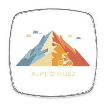 Radfahrer Alpe d'Huez Kunst - Viereckiger Kühlschrankmagnet - Weiß - Vorne