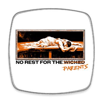 Parents at the limit – sleep is a myth - Square fridge magnet - white - Front