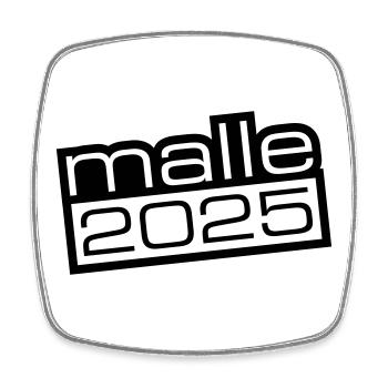 Malle 2025 - Viereckiger Kühlschrankmagnet - Weiß - Vorne