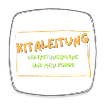 Kitaleitung liebt Vertretungspläne - Viereckiger Kühlschrankmagnet - Weiß - Vorne