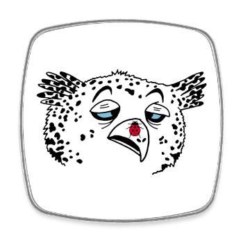 Owl and ladybug - Square fridge magnet - white - Front