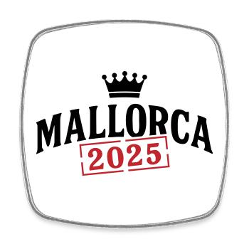 Mallorca 2025 Krone - Viereckiger Kühlschrankmagnet - Weiß - Vorne
