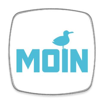 Moin Seagull Ahoy Mer du Nord Côte de la mer Baltique Plage de vacances - Magnet carré - blanc - Devant