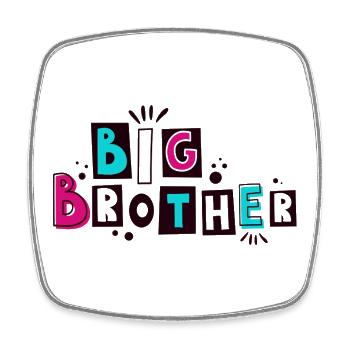 Big Brother - Tenue assortie pour les frères et sœurs - Magnet carré - blanc - Devant