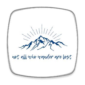 Not all who wander are lost - Square fridge magnet - white - Front