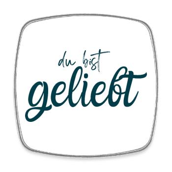 Du bist geliebt wellenblau - Viereckiger Kühlschrankmagnet - Weiß - Vorne