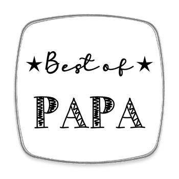 DAD. FATHER'S DAY. HAPPY FATHER'S DAY. HAPPY BIRTHDAY. - Square fridge magnet - white - Front