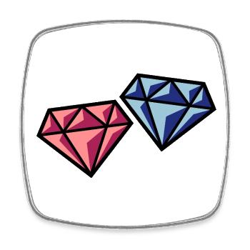 Diamantenpaar (Brautpaar Hochzeit Symbol / POS) - Viereckiger Kühlschrankmagnet - Weiß - Vorne
