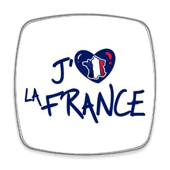 Ich liebe Frankreich - Viereckiger Kühlschrankmagnet - Weiß - Vorne