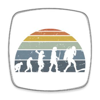 Die Evolution des Silhouettendesigns der Menschheit - Viereckiger Kühlschrankmagnet - Weiß - Vorne