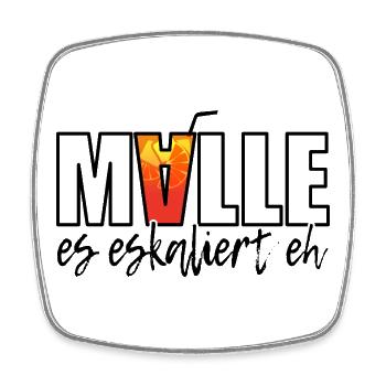 Malle - Es eskaliert eh - Mallorca Urlaub - Viereckiger Kühlschrankmagnet - Weiß - Vorne