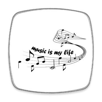 music is my life - Viereckiger Kühlschrankmagnet - Weiß - Vorne