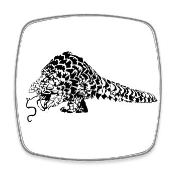 Pangolin Schuppentier - Viereckiger Kühlschrankmagnet - Weiß - Vorne