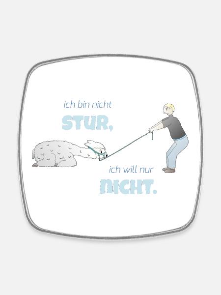 Funny Alpaca - Square fridge magnet - white